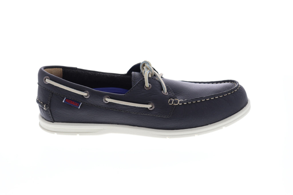 Sebago Naples 7000070 Mens Gray Leather Deck Casual Lace Up Boat Shoes ...