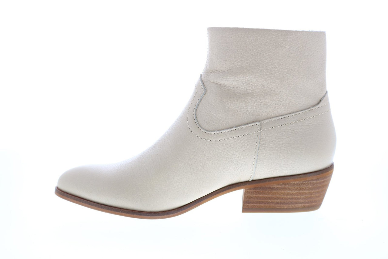 Frye & Co. Rubie Zip Bootie 70734 Womens White Leather Ankle & Booties ...
