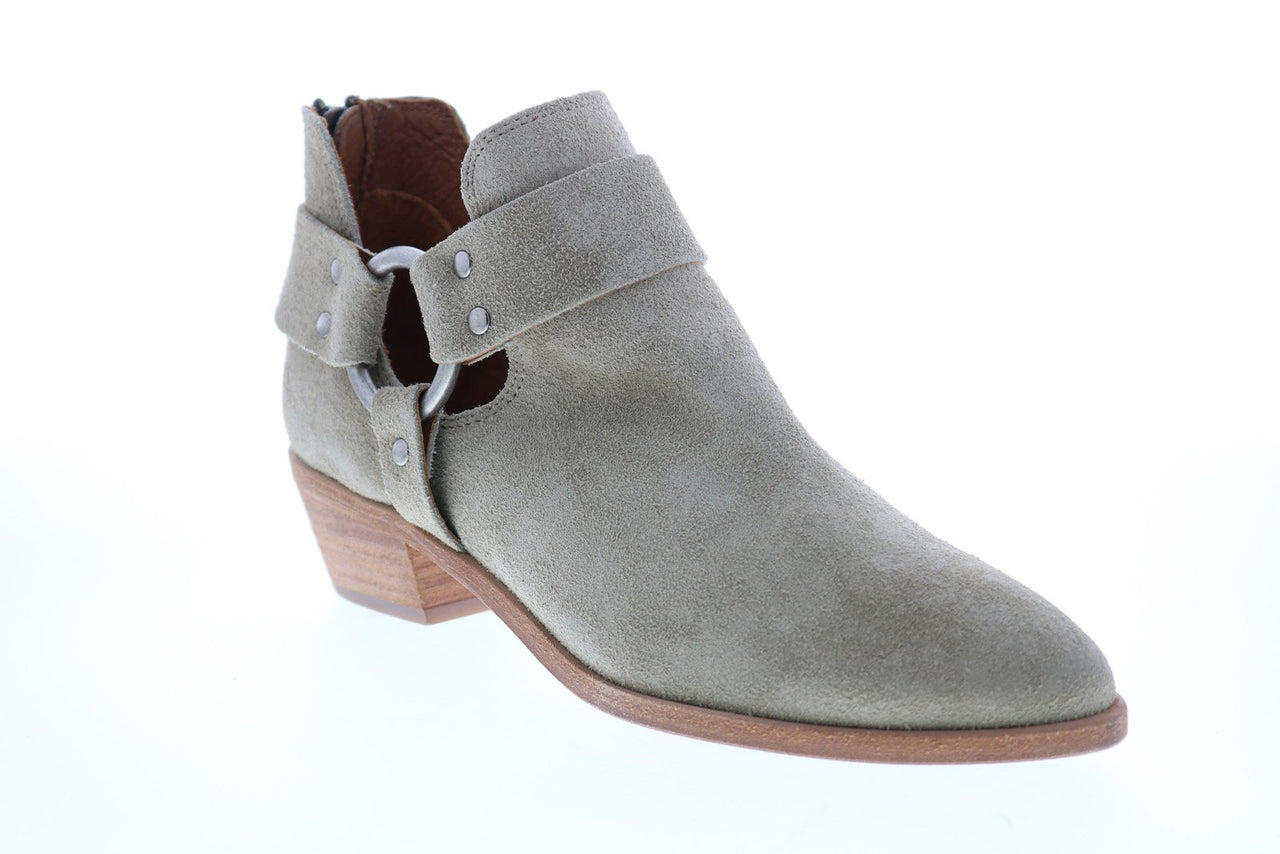 Frye Ray Harness Back Zip 71557 Womens Gray Suede Ankle & Booties Boot ...