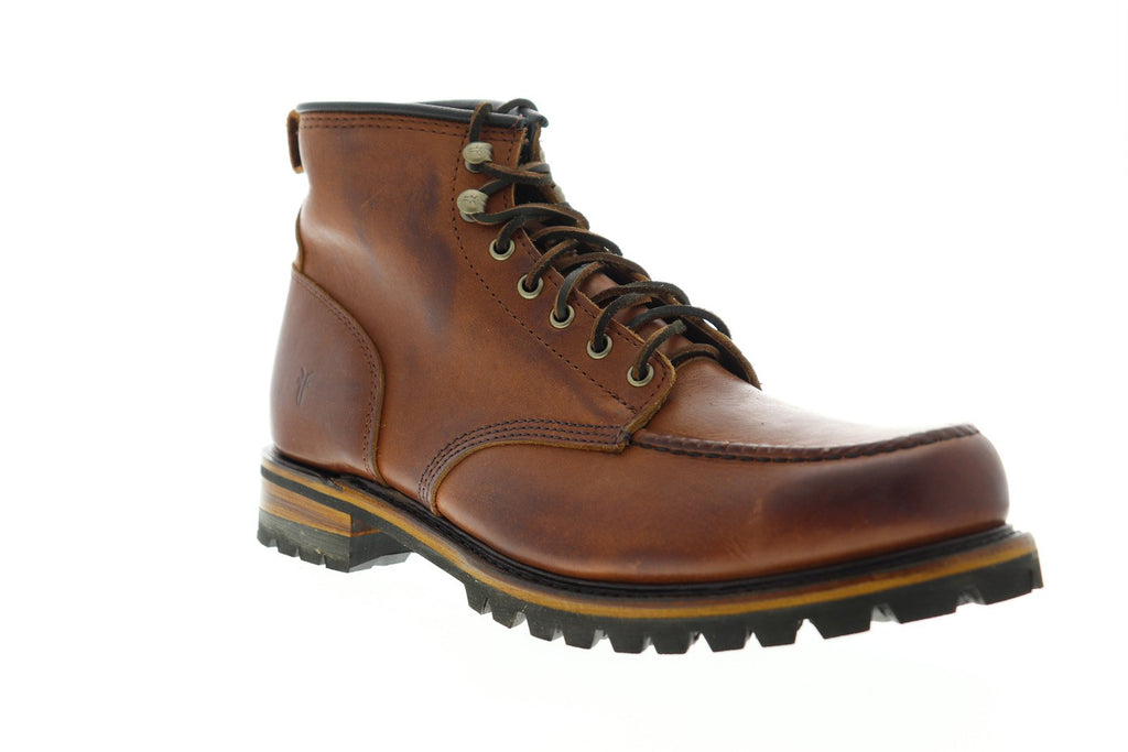 Frye Penn Lug Moc Workboot 80370 Mens Brown Leather Lace Up Boots Shoe ...