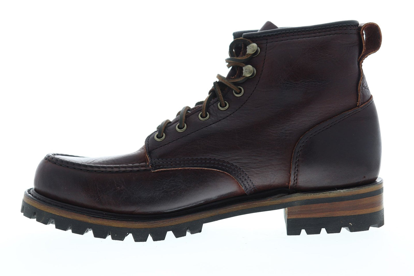 Frye Penn Lug Moc Workboot 80370 Mens Brown Leather Lace Up Boots ...