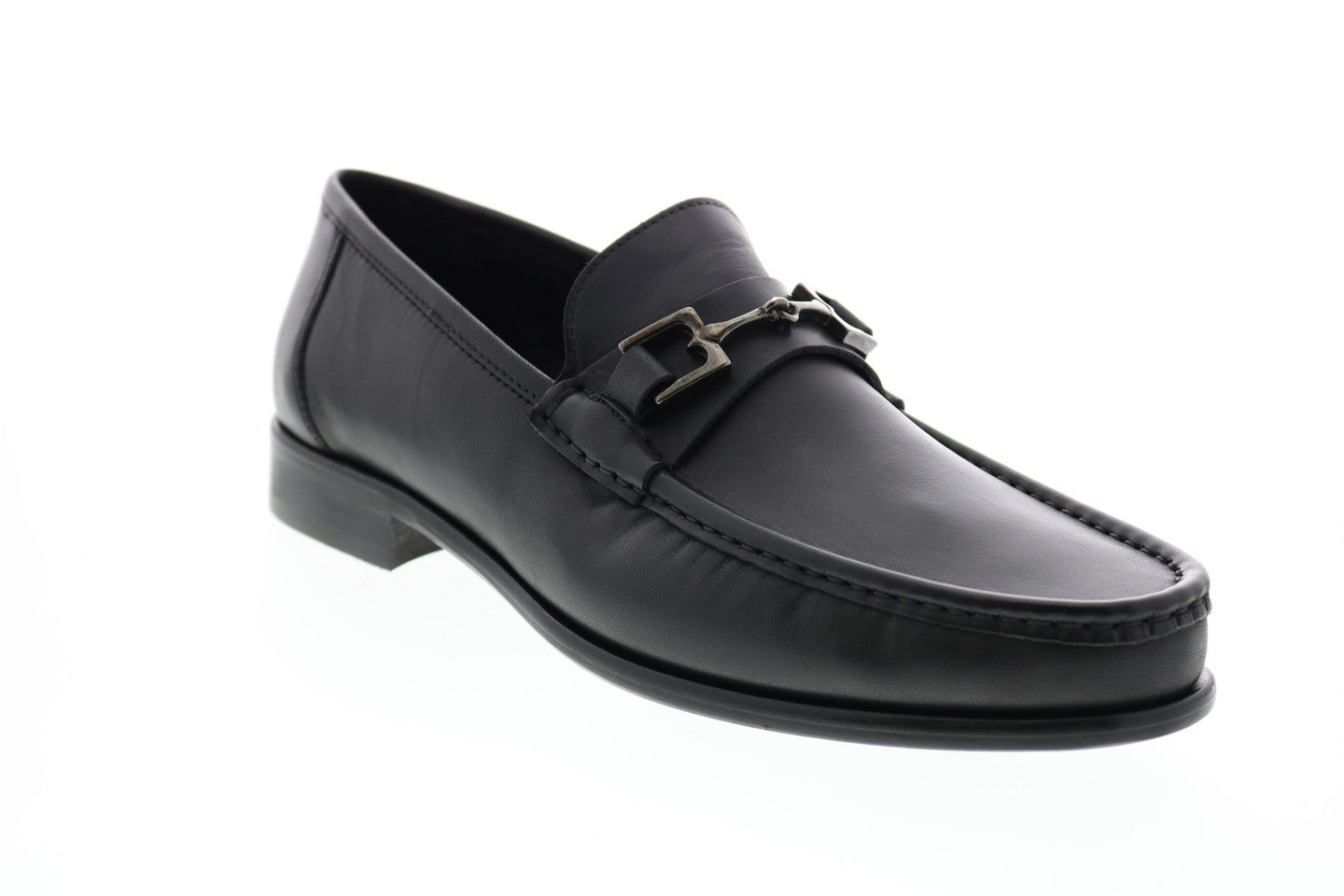 Bruno Magli Prato BM600638 Mens Black Leather Loafers & Slip Ons Penny ...