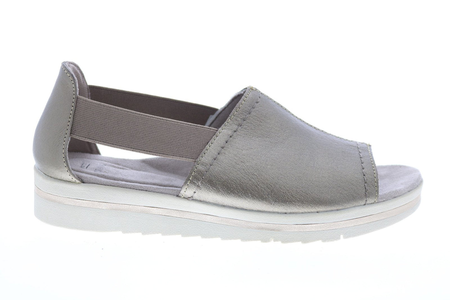 Earth Origins Carley Connie Womens Gray Leather Strap Flats Shoes ...