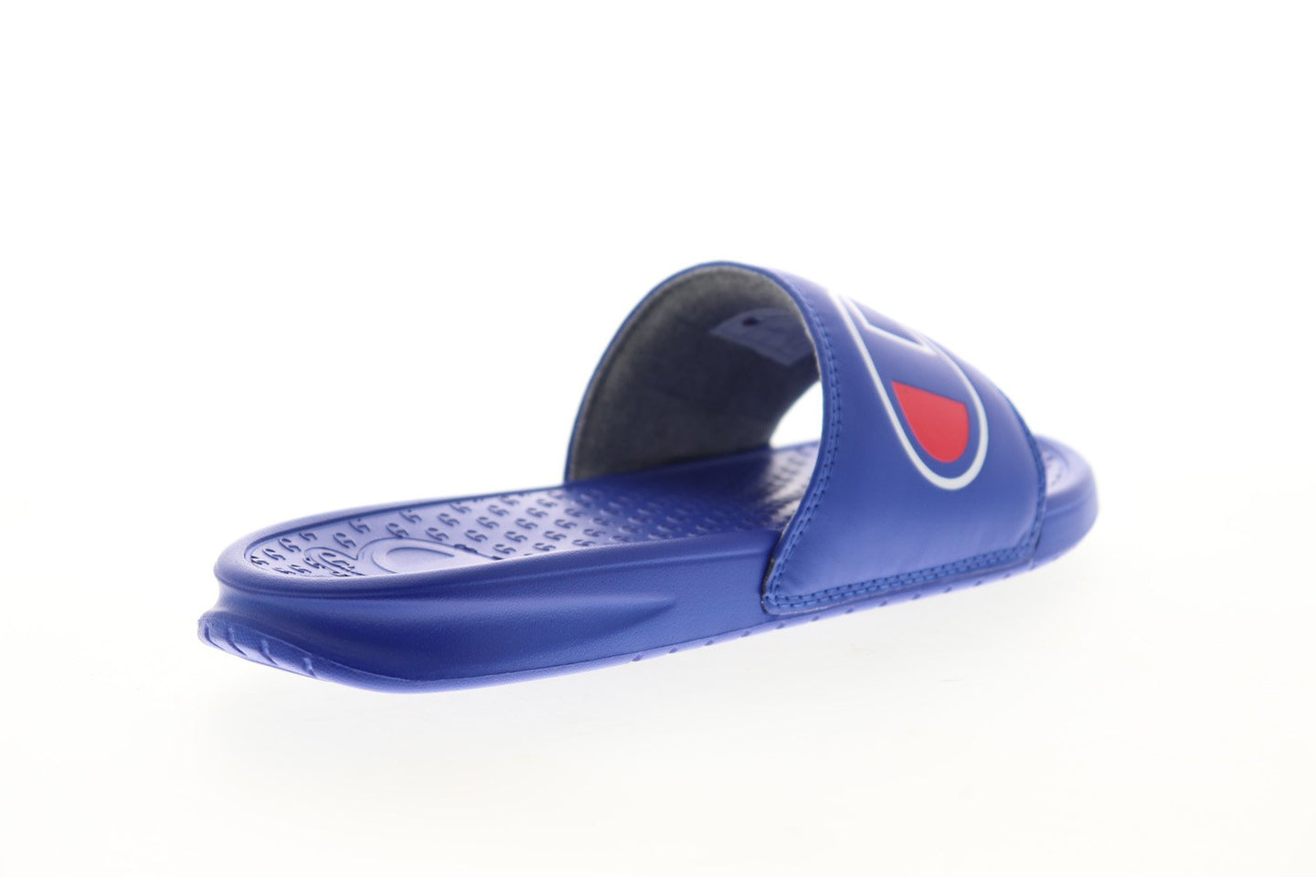 Champion Super Slide Split Script CM100363M Mens Blue Slides Sandals S ...