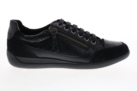 Enriquecer Terraplén Activar Geox Myria D6468A041BCC9999 Womens Black Leather Zipper Euro Sneakers -  Ruze Shoes