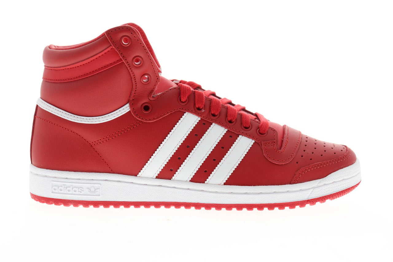 Adidas Top Ten HI EF2518 Mens Red Leather Lace Up High Top Sneakers Sh ...
