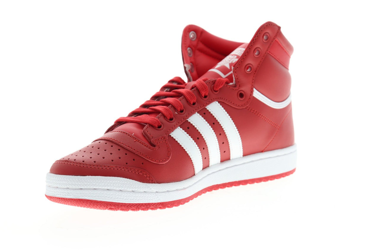 Adidas Top Ten HI EF2518 Mens Red Leather Lace Up High Top Sneakers Sh ...