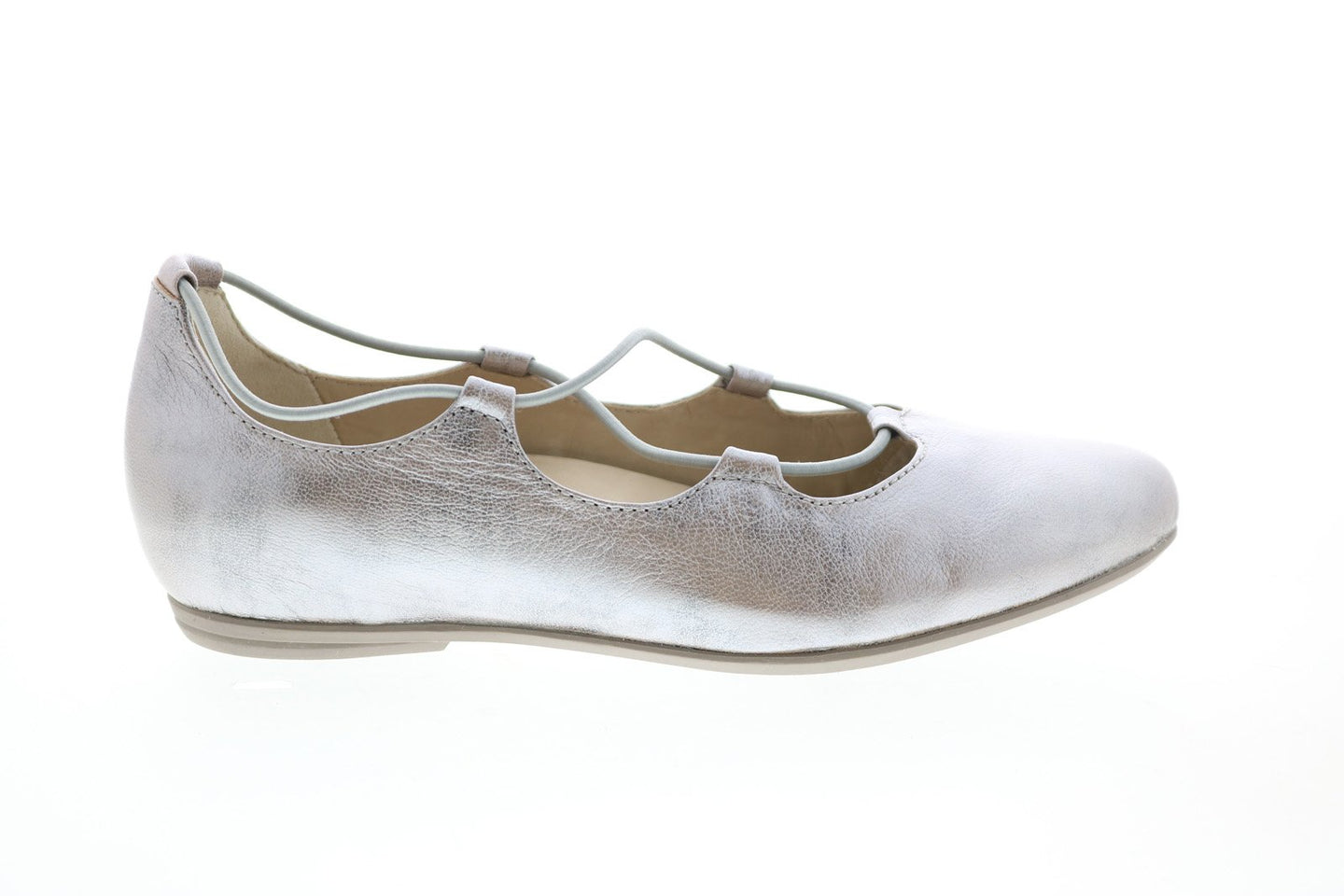 Earthies Essen Metallic ESSEN-SLV Womens Silver Leather Ballet Flats S ...