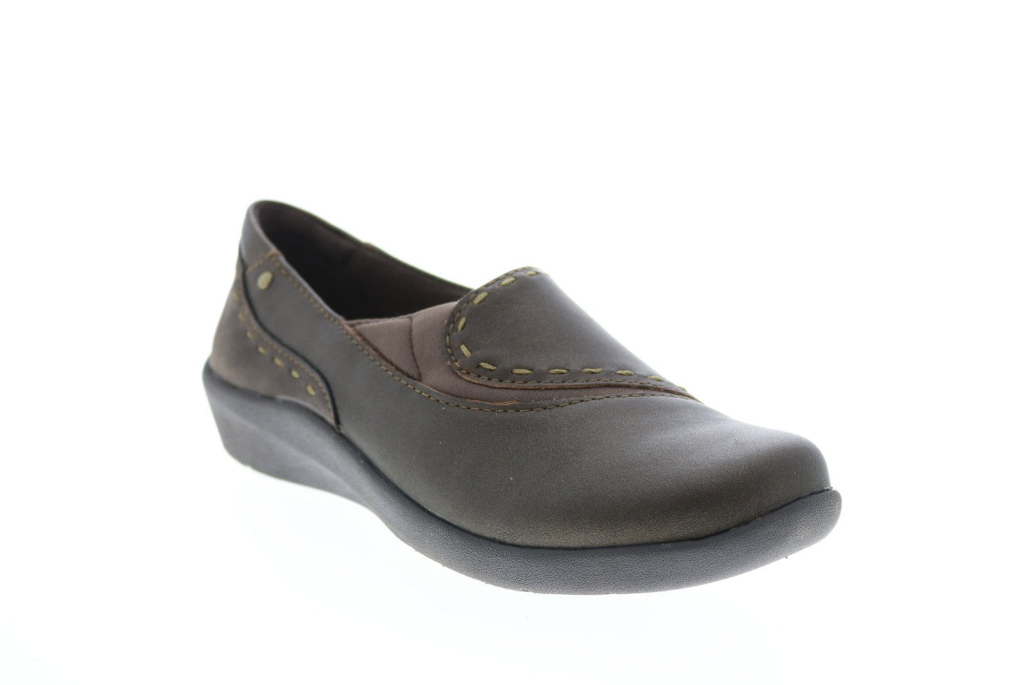 Earth Origins Leona Womens Gray Leather Slip On Loafer Flats Shoes ...