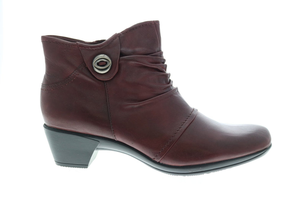 Earth Origins Mallory Womens Burgundy Leather Zipper Ankle & Booties B ...