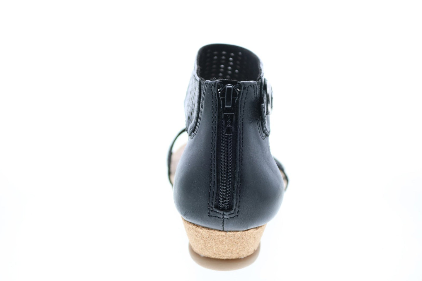 Earth Pisa Olea Calf Leather Womens Black Zipper Strap Sandals Shoes ...