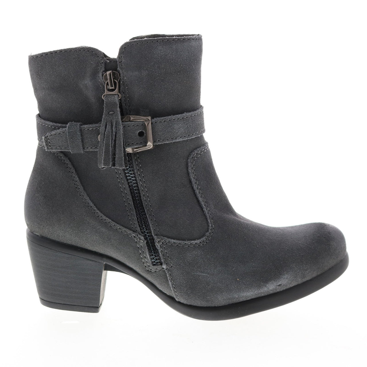 Earth Origins Tori Womens Gray Wide Suede Zipper Ankle & Booties Boots ...