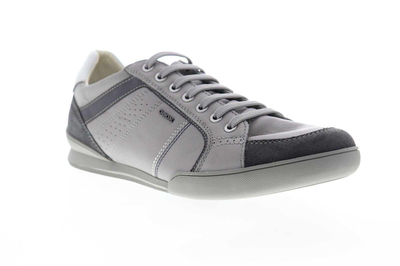 Graan Geslaagd Slijm Geox U Kristof Mens Gray Leather Lace Up Euro Sneakers Shoes - Ruze Shoes