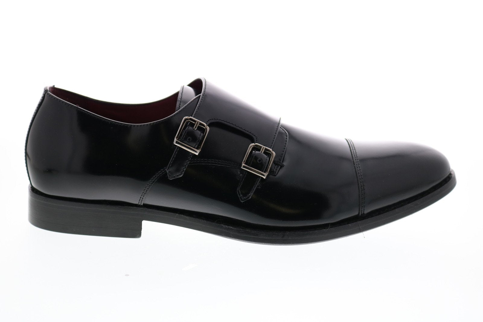 Hampstead B Mens Black Patent Leather Oxfords Monk Strap Shoes - Ruze Shoes