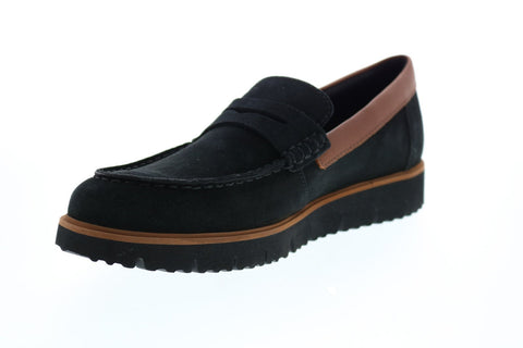Padre Regularidad Confrontar Geox U New Pluges A Mens Black Suede Loafers & Slip Ons Penny Shoes - Ruze  Shoes