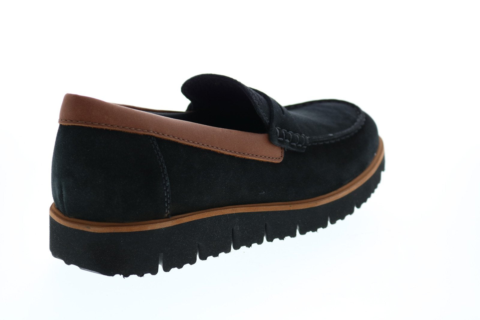 Padre Regularidad Confrontar Geox U New Pluges A Mens Black Suede Loafers & Slip Ons Penny Shoes - Ruze  Shoes