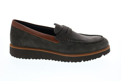 Grupo Eso conversión Geox U New Pluges A Mens Brown Suede Loafers & Slip Ons Penny Shoes - Ruze  Shoes