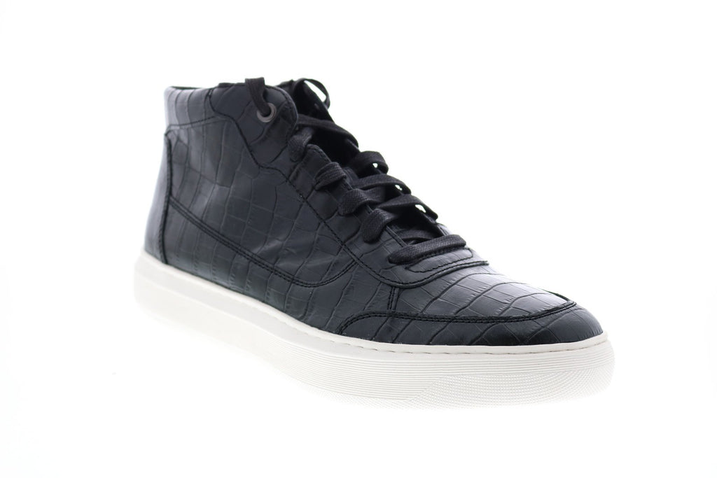 Geox U Deiven D Mens Black Leather Lace Up Euro Sneakers Shoes - Ruze Shoes