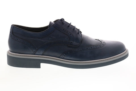 banco mil millones perderse Geox U Silmor Mens Blue Leather Oxfords & Lace Ups Wingtip & Brogue Sh -  Ruze Shoes