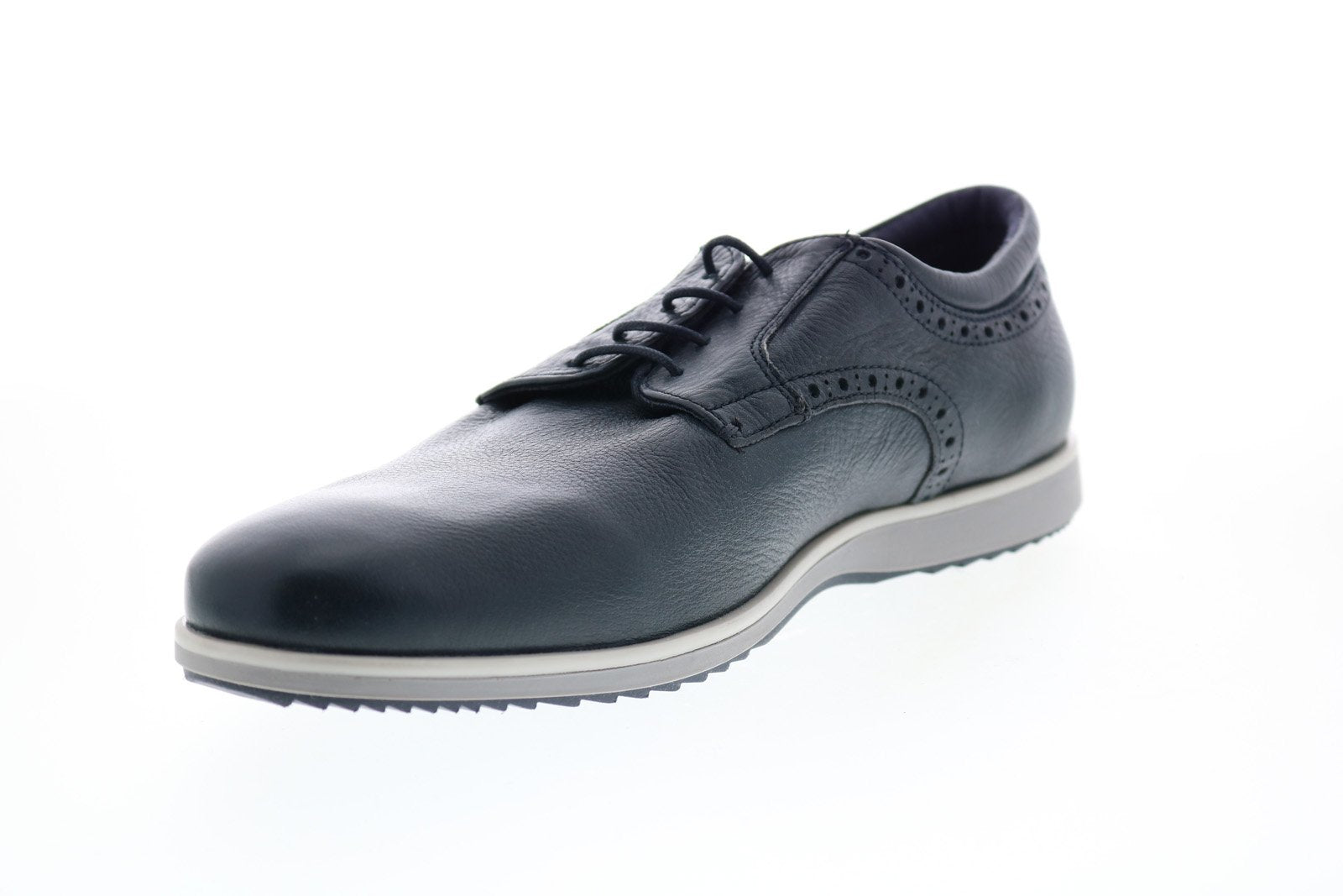 Geox U Blainey Blue Leather Oxfords & Lace Ups Plain Toe Shoes 10 - Ruze Shoes