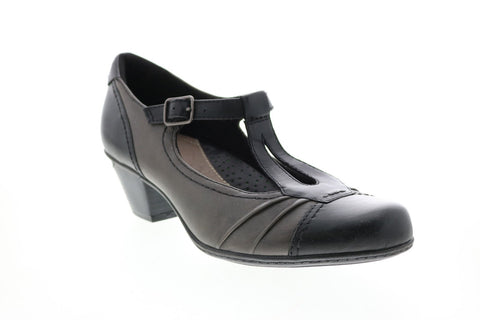 Earth Wanderlust Womens Black Leather Mary Jane Flats Shoes - Ruze Shoes