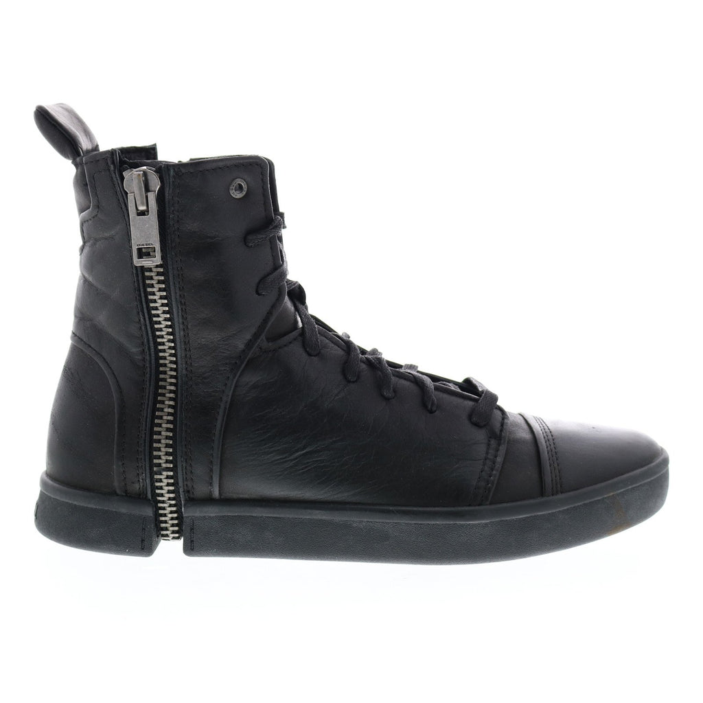 Diesel Zip-Round S-Nentish Hbd Mens Black Leather Lifestyle Sneakers S ...