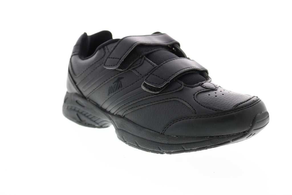 Avia A344WBSY Womens Black Leather Low Top Walking Athletic Shoes ...