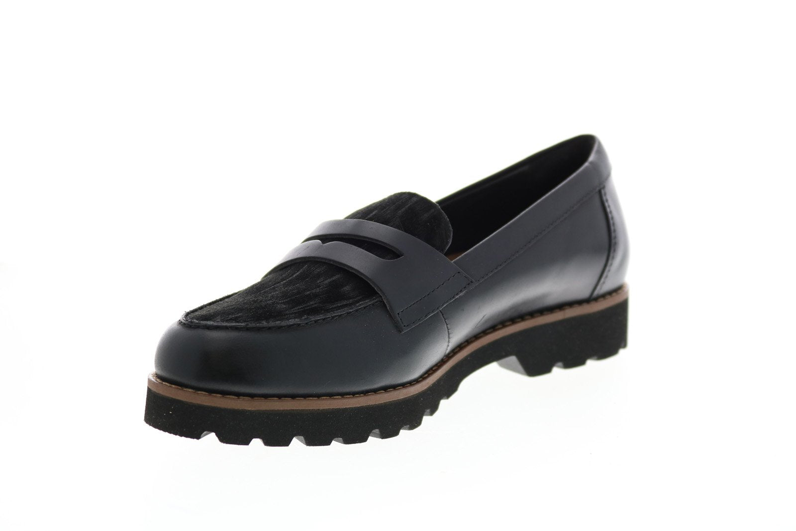 Earthies Braga Leather Penny Loaf BRAGA-BLKLEA Womens Black Loafer Fla ...