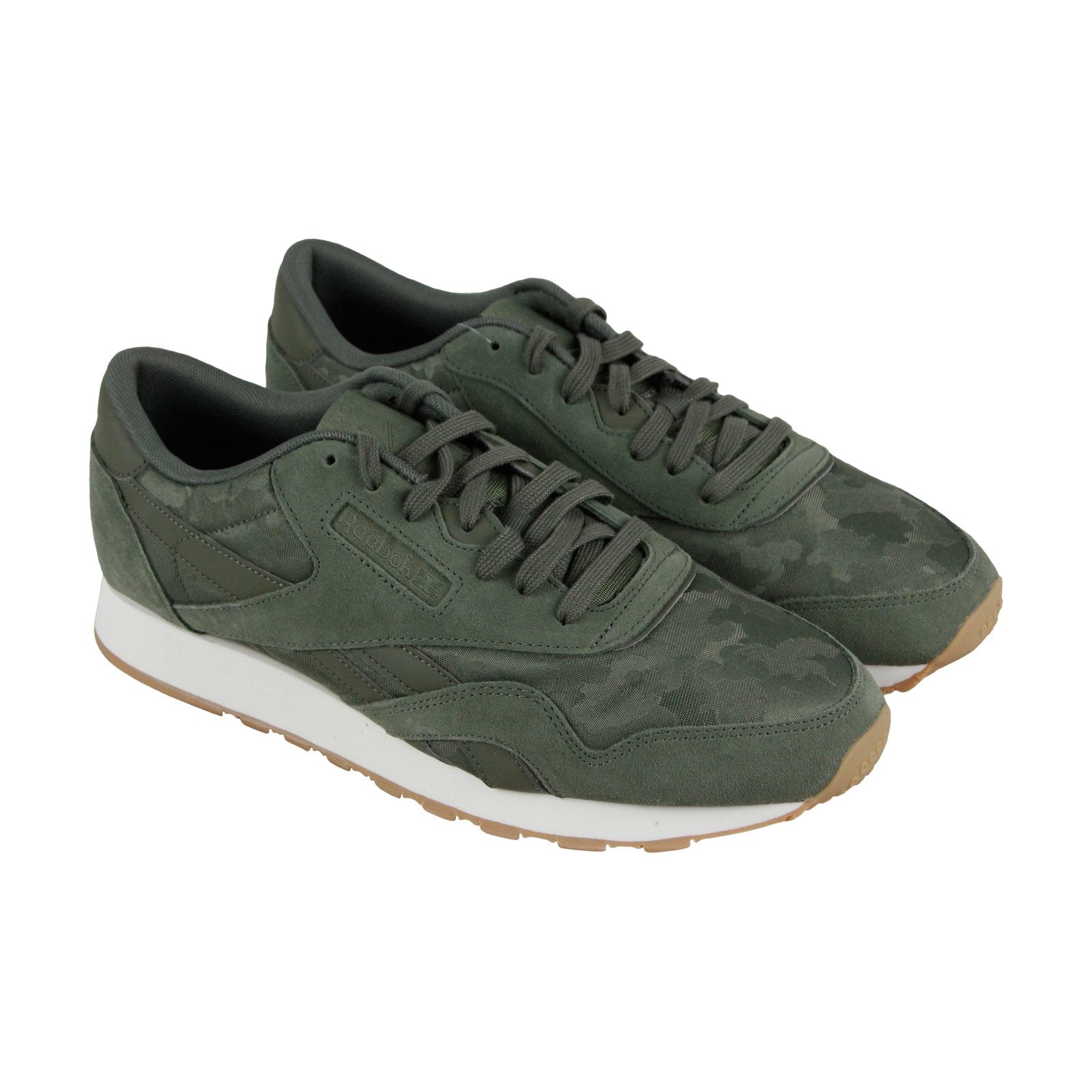 Reebok Cl Nylon Sg BS9567 Mens Green Suede Casual Lace Up Low Top Snea -  Ruze Shoes