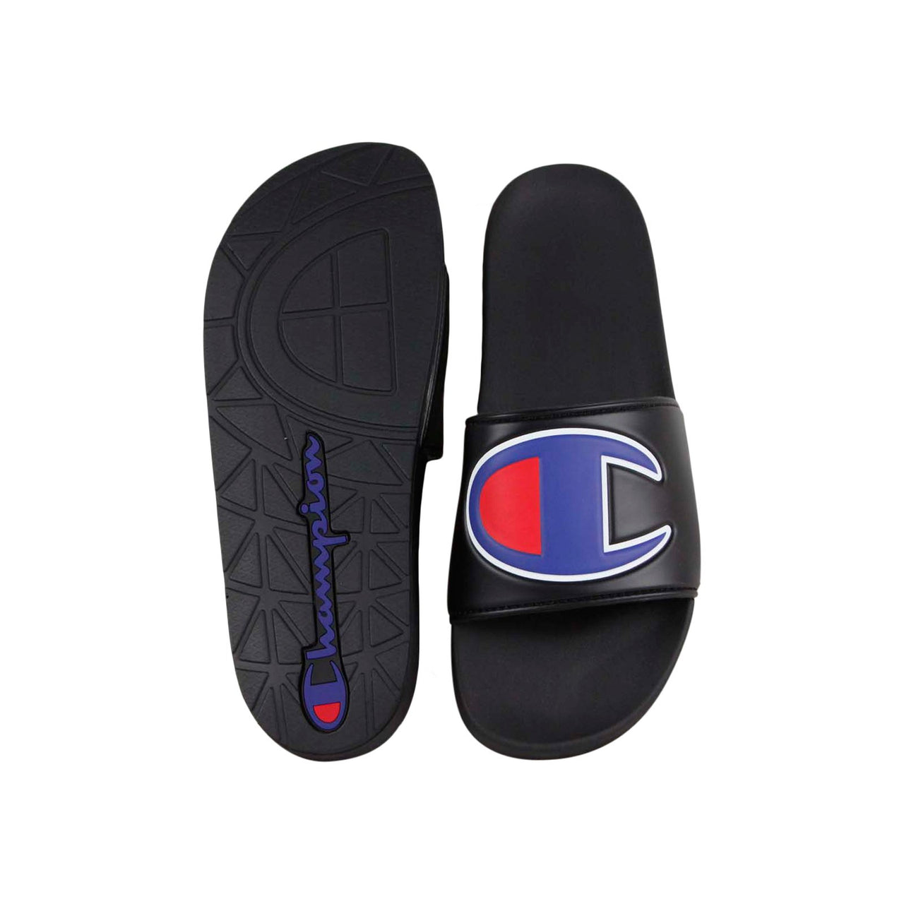 Champion Ipo CM100073M Mens Black Slip On Slides Sandals Shoes - Ruze Shoes