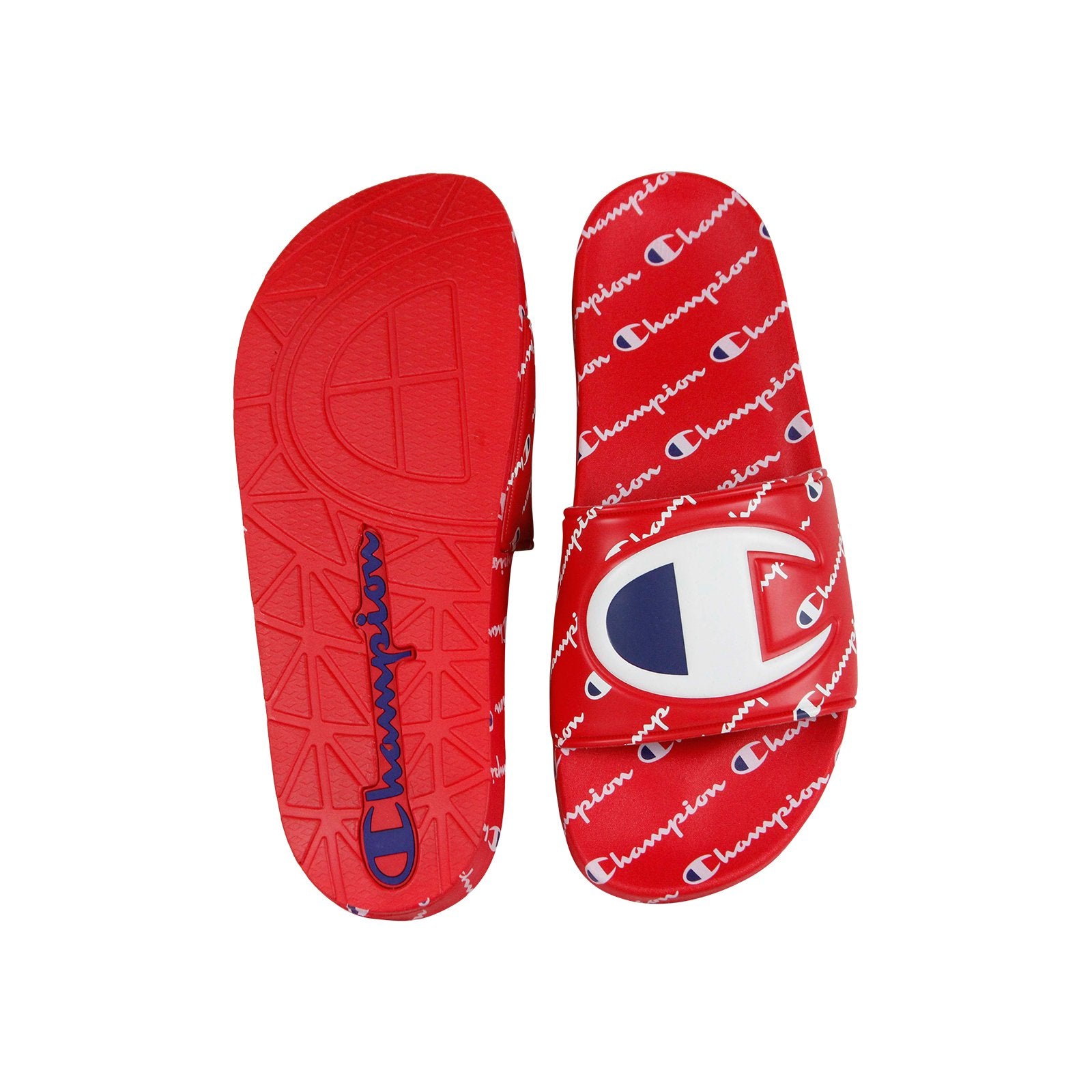 Champion Ipo Repeat CM100082M Mens Red Slip On Slides Sandals Shoes ...