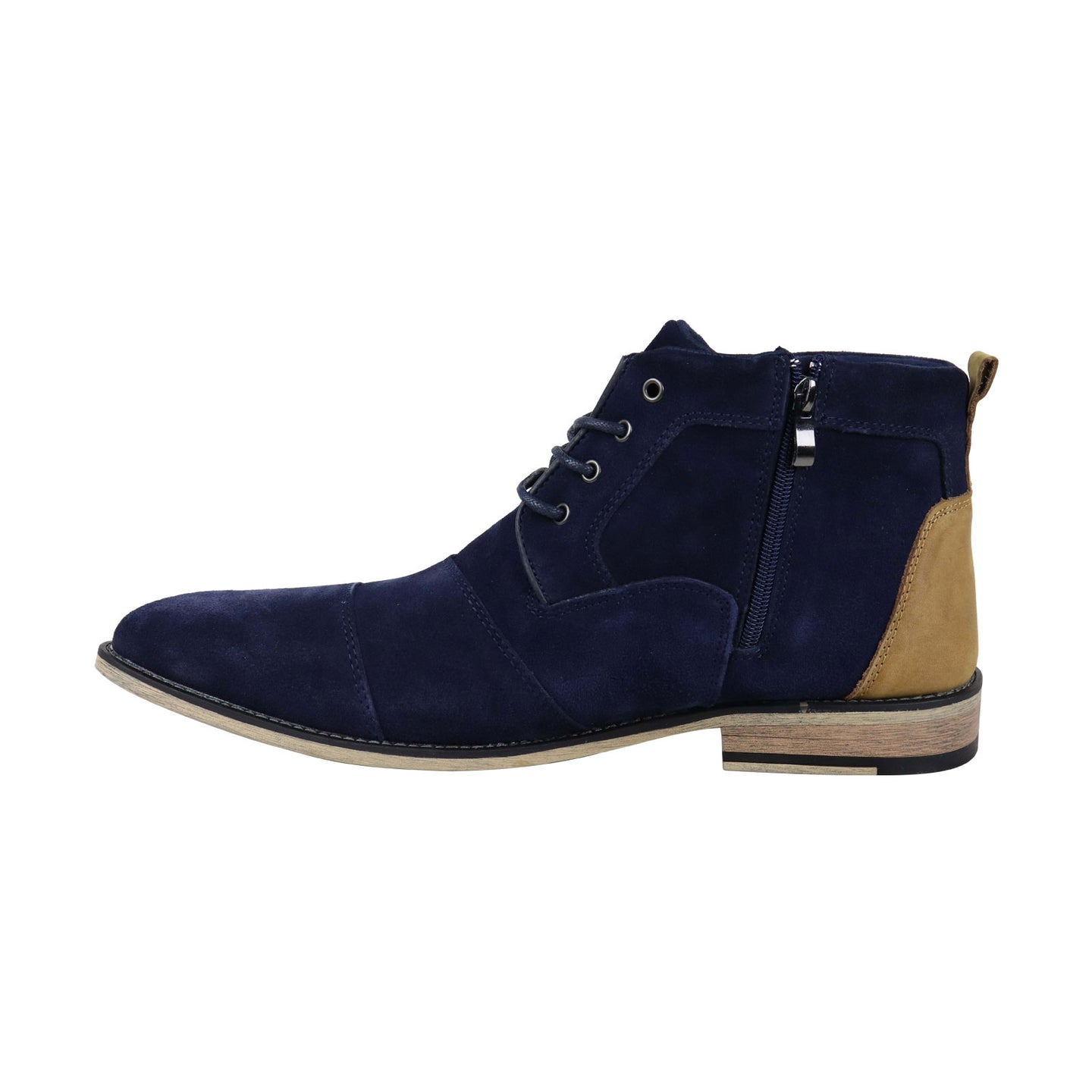 Steve Madden Johnnie Mens Blue Suede Lace Up Casual Dress Boots Shoes ...