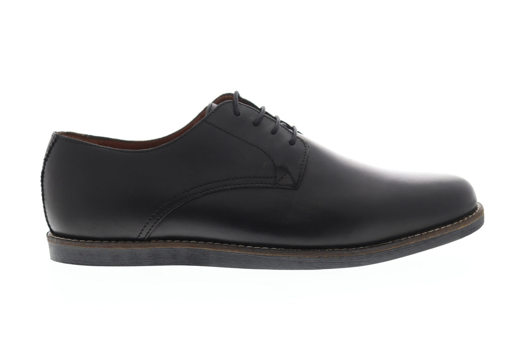Frank Wright Trinder MFW508 Mens Black Leather Lace Up Plain Toe Oxfor ...