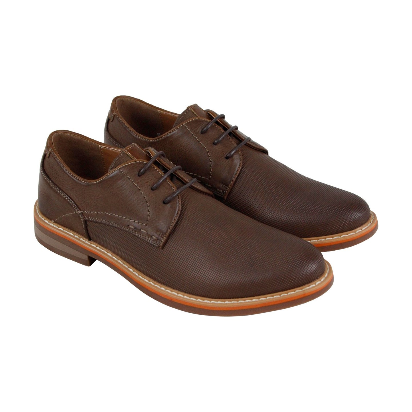 Steve Madden Olivyr Mens Brown Leather Lace Up Plain Toe Oxfords Shoes ...