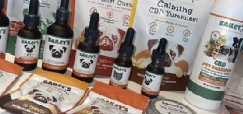A variety of Bailey's CBD products for pets, showcasing the best CBD options for pets