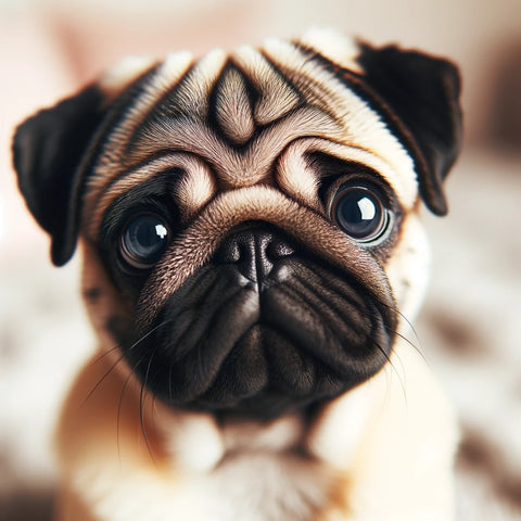 Adorable Pug Dog Illustration - Wrinkly Face Dog Breed