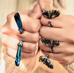 Gunmetal Flutter Midi Rings by Outhouse Jewellery