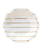 Metallic Frenchie Striped Large Plates in Gold