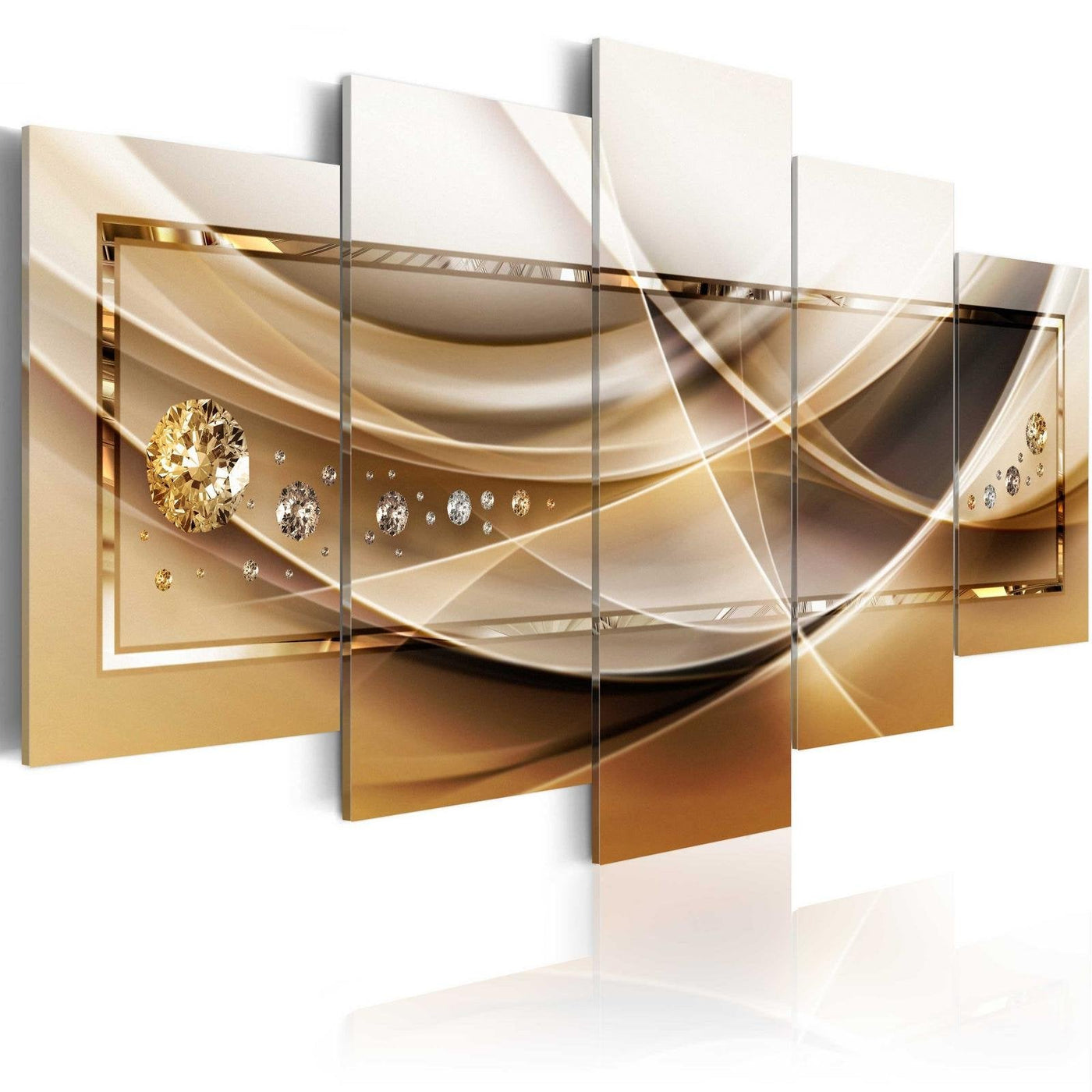 Glamour Stretched Canvas Art - Golden Frame-Tiptophomedecor