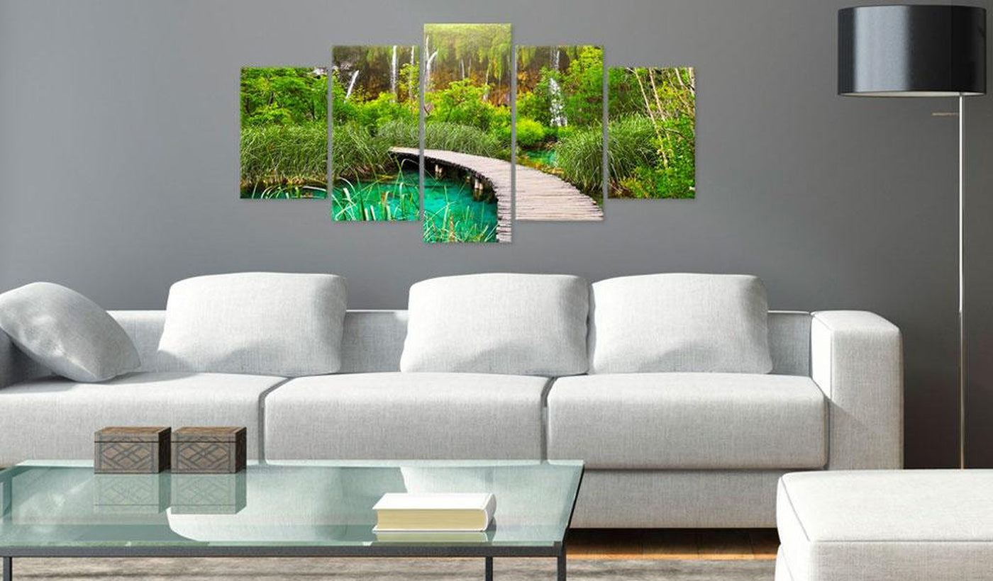 Stretched Canvas Landscape Art - Emerald Trail-Tiptophomedecor