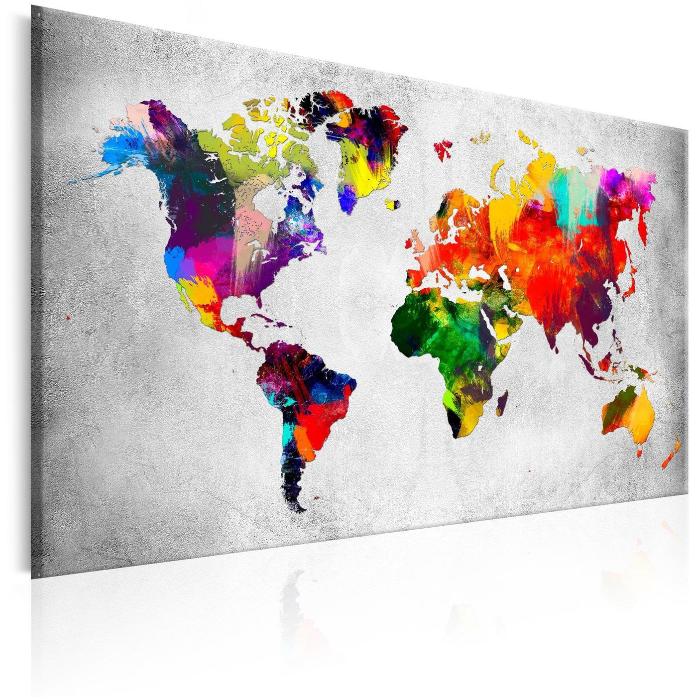 Stretched Canvas World Map Art - Coloured Revolution-Tiptophomedecor