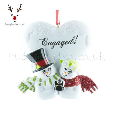 snowman engagement ornament