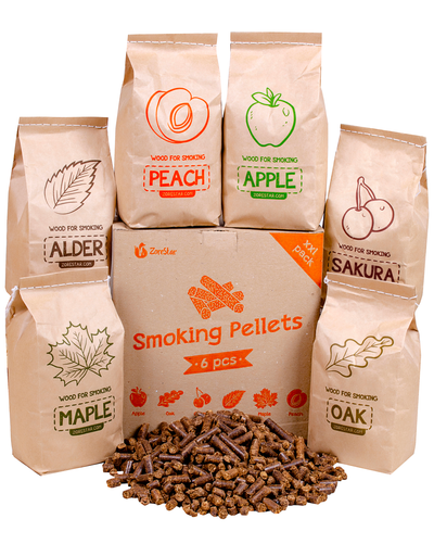 Wood Chips for Smokers - XXL Variety Pack of Oak-Alder-Cherry