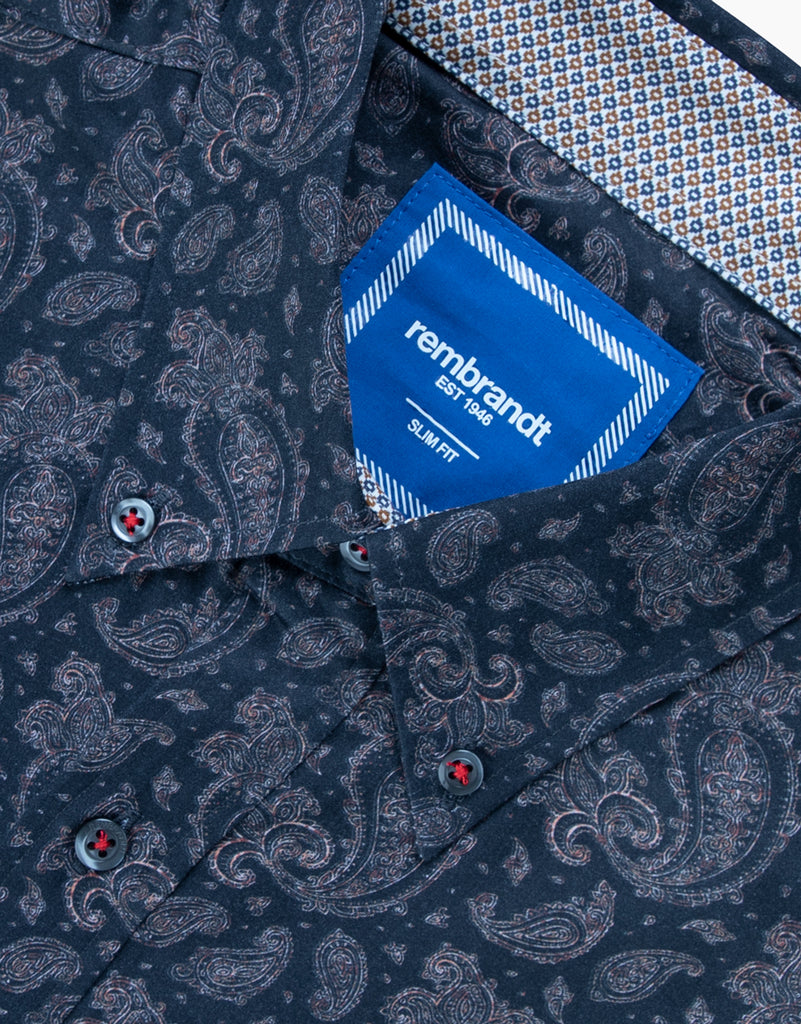 Ohope Black Paisley Shirt