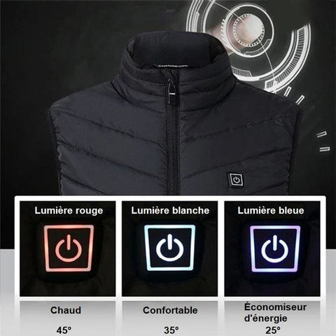 Chaqueta de plumón sin mangas con calefacción eléctrica USB para hombre / mujer