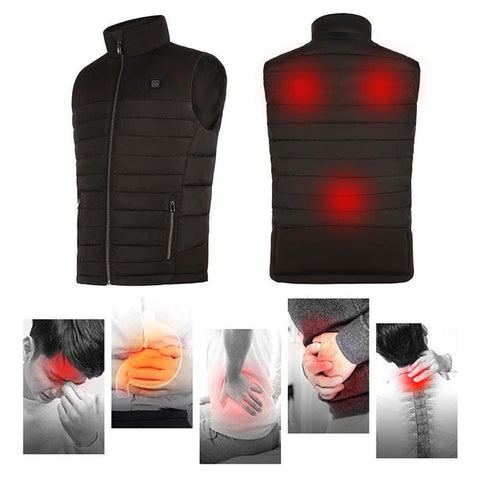 Chaqueta de plumón sin mangas con calefacción eléctrica USB para hombre / mujer