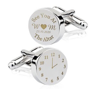 Personalised Engraved Cufflinks Clock - EDSG