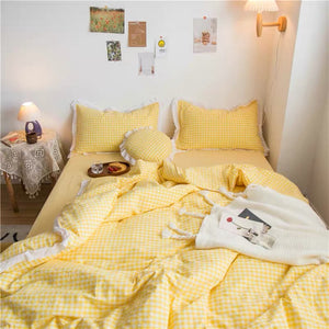 lemon yellow quilt cover