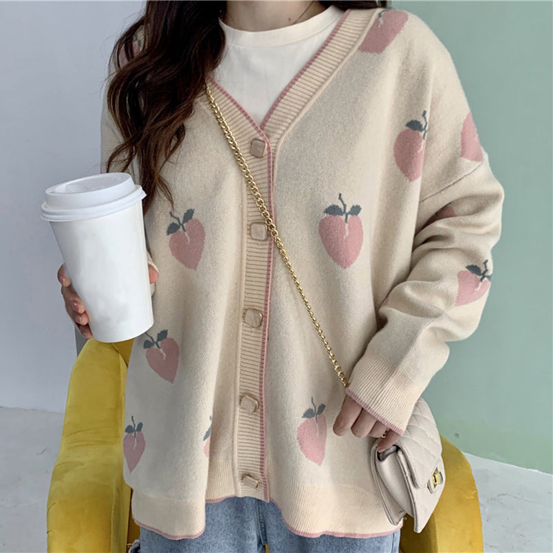 Fashion Peach Sweater Knitted Coat PN3112 – Pennycrafts