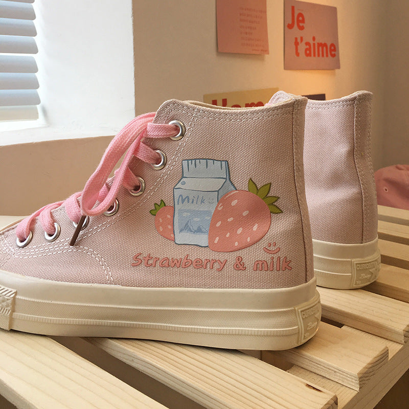 Fashion Strawberry Milk Canvas Shoes PN2888 – Pennycrafts